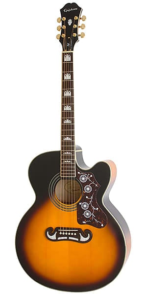 جيتار كهربائي صوتي Epiphone J-200 EC Studio - Vintage Sunburst