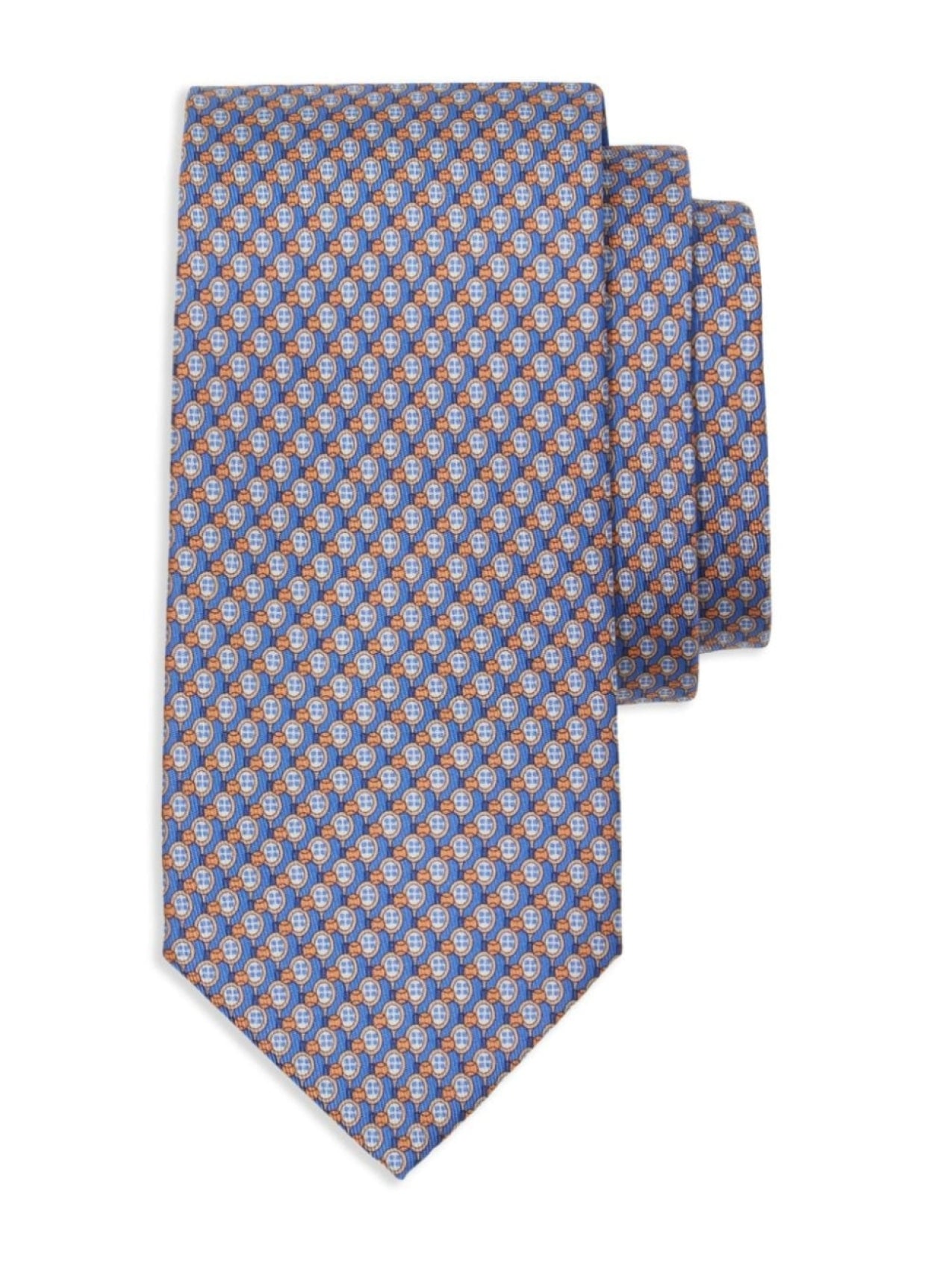 Ferragamo Tennis Print Tie Blue