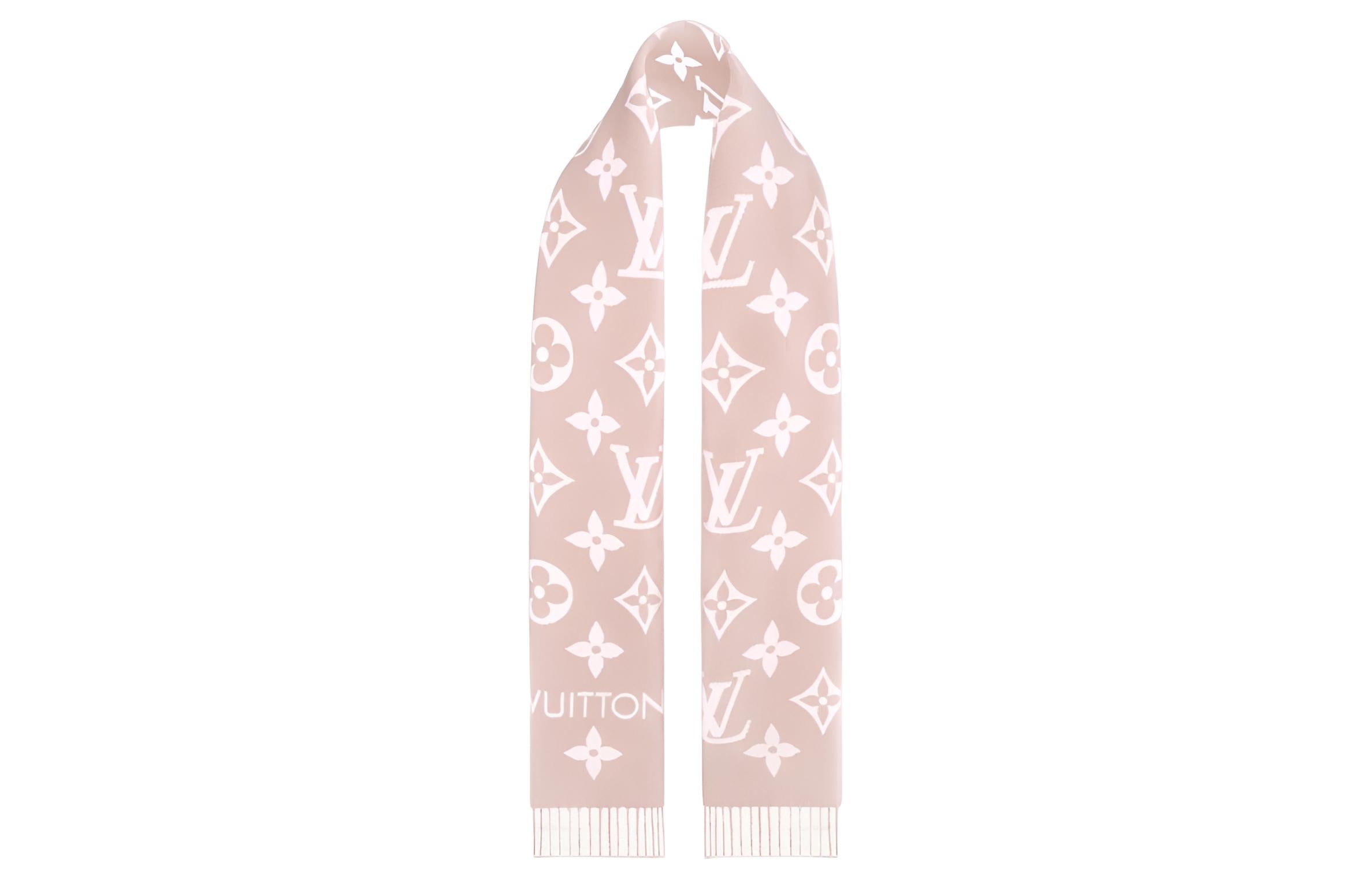 Louis Vuitton Women's Knitted Scarf Pink/White