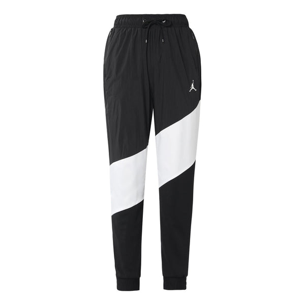 Air Jordan Wings Diamond Woven Sports Colorblock Sports Long Pants Black