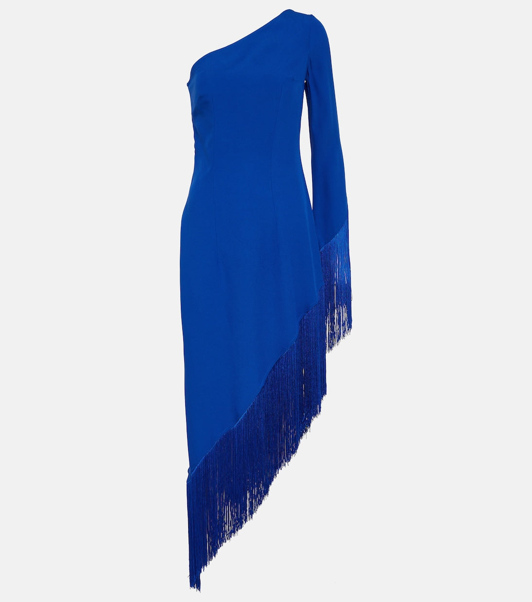 Aventador one-shoulder midi dress with fringe Taller Marmo, blue