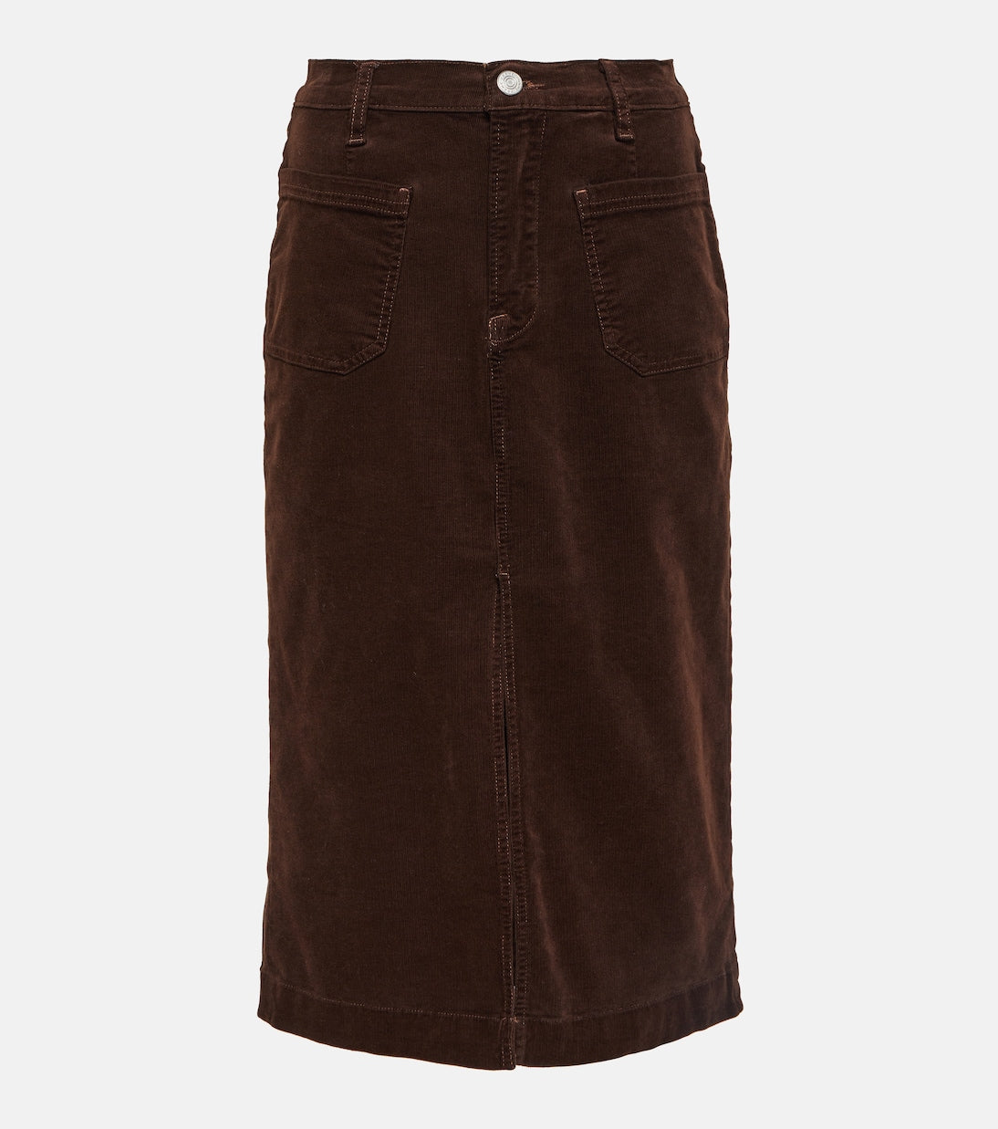 Corduroy midi skirt with high waist Frame, brown