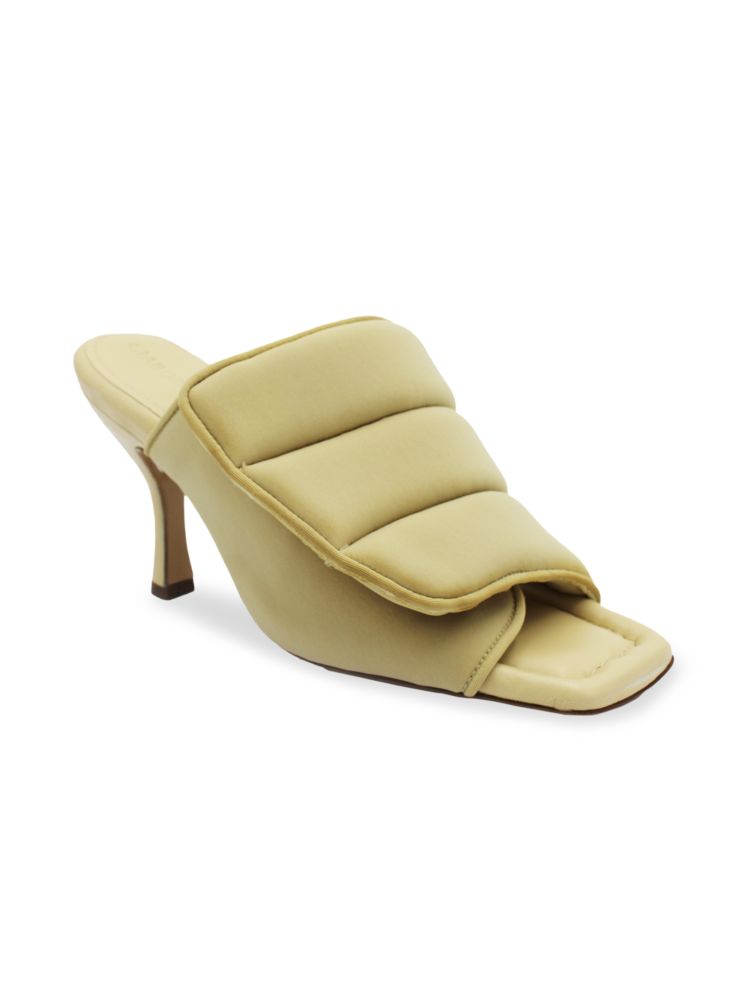 Gia Borghini Selva Padded Mules in Butter Yellow