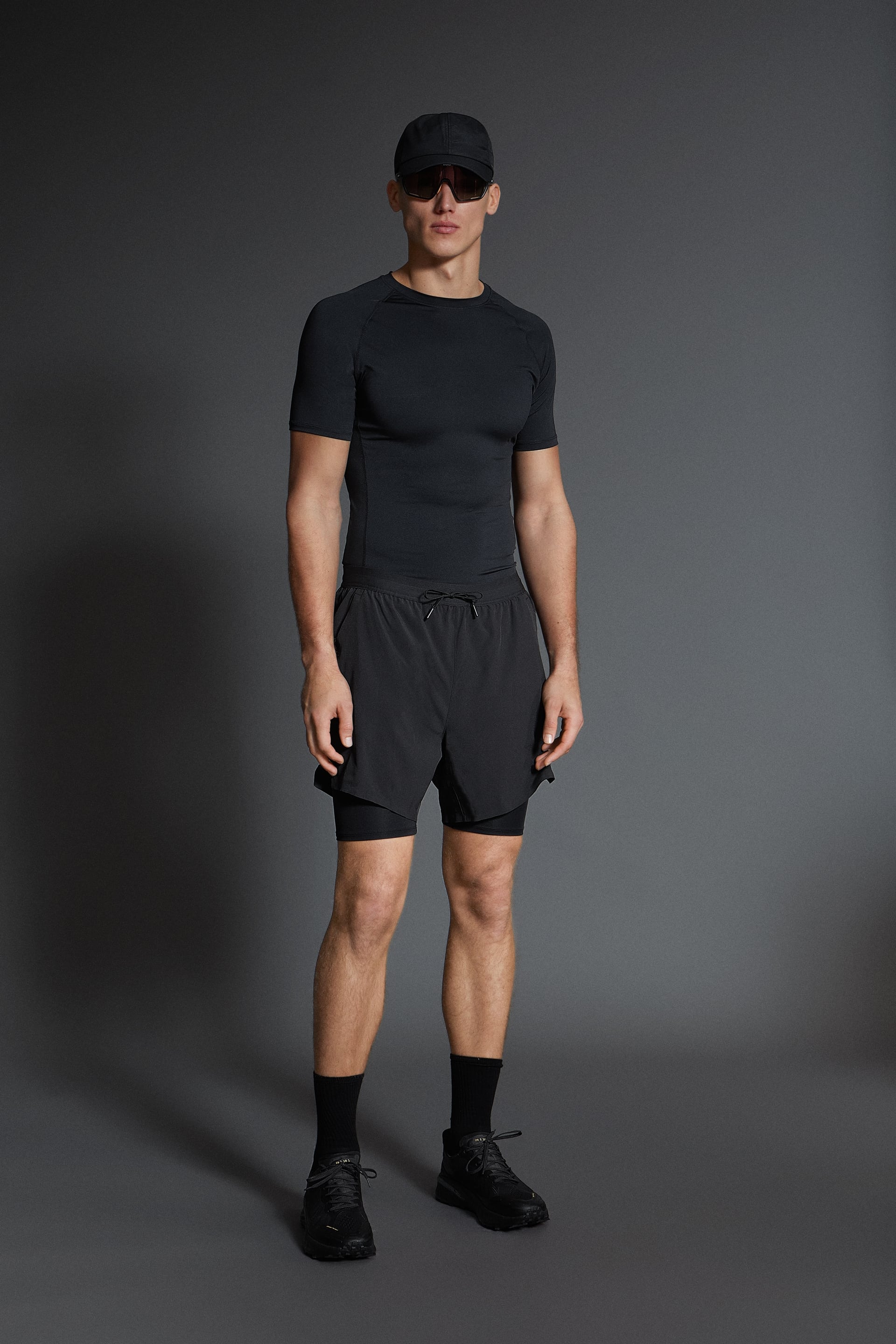 Zara 2-in-1 Workout Shorts, Black