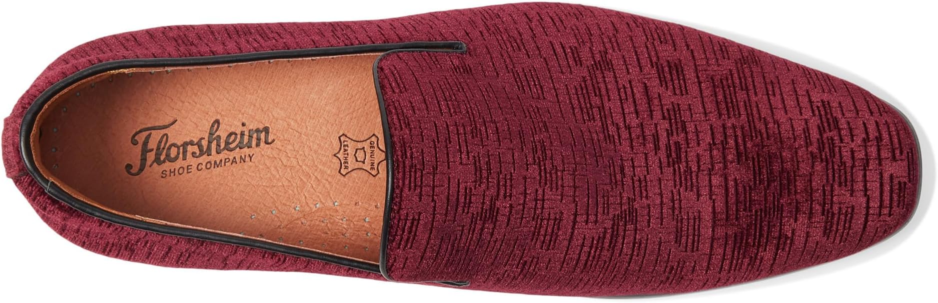 Postino Plain Toe Velvet Slip-On Florsheim Loafers, Burgundy