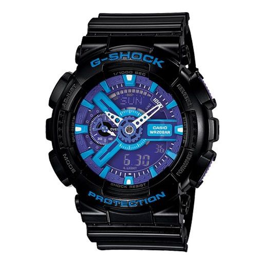 CASIO G-Shock Analog-Digital 'Black Blue' watch, black