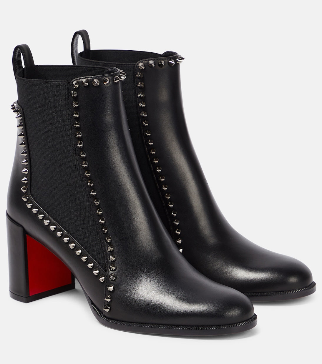 Christian Louboutin out line studded leather ankle boots, black