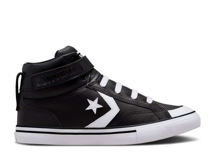 Converse PRO BLAZE STRAP LEATHER HIGH GS 'BLACK WHITE' sneakers, black