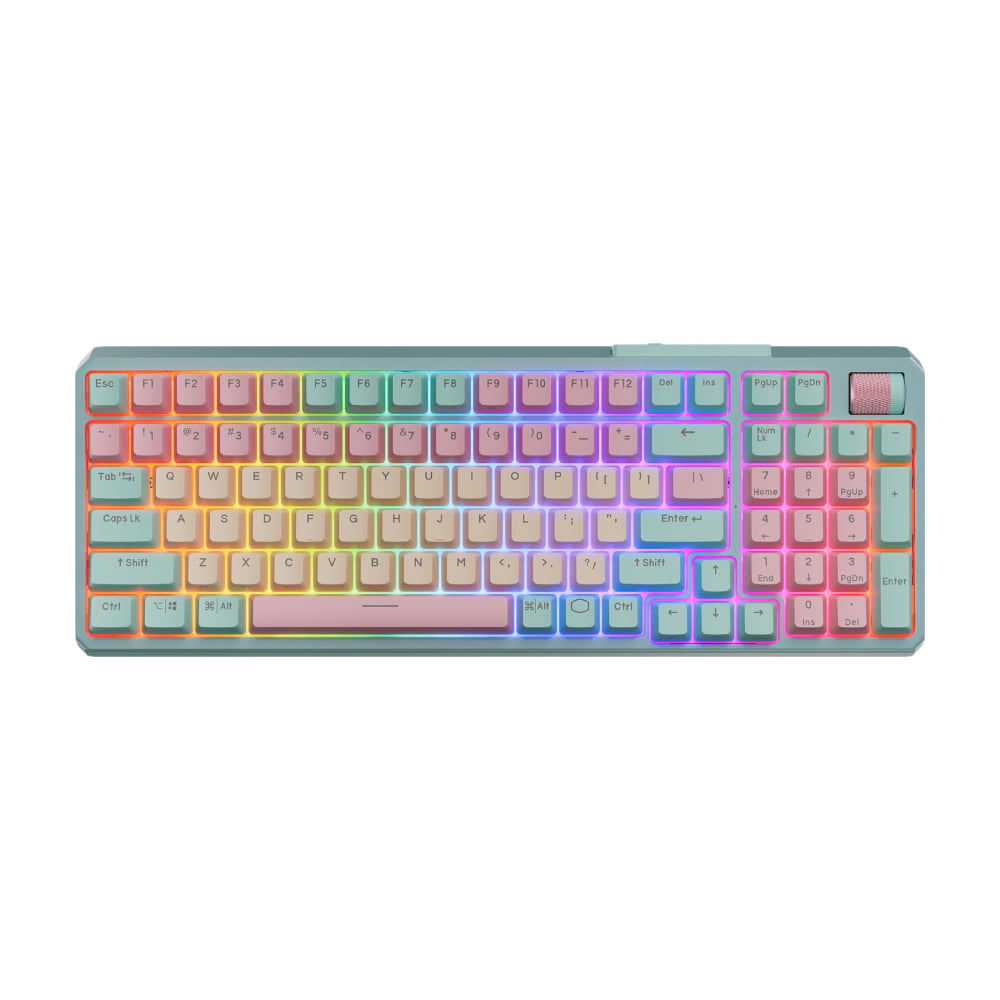 Mechanical gaming keyboard Cooler Master MasterKeys MK770, mint/pink/yellow