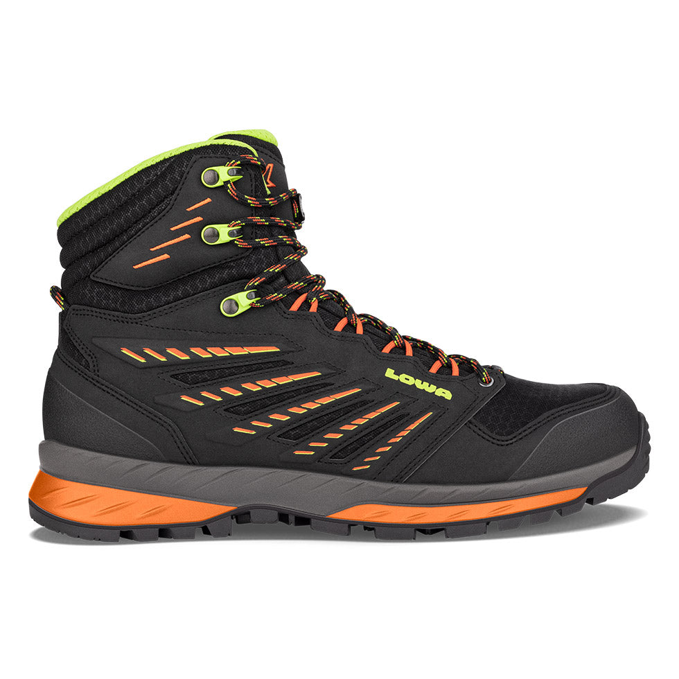 حذاء Lowa Trek Evo GTX، باللون الأسود/البرتقالي