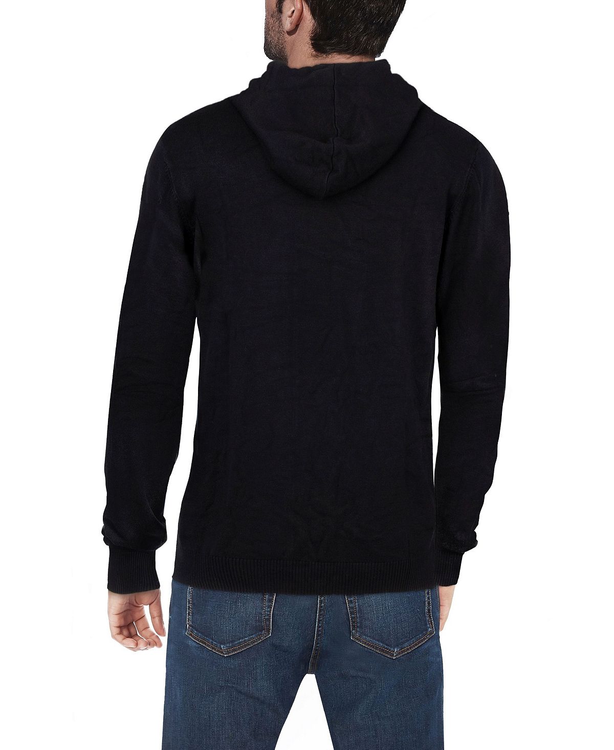 X-Ray Men's Basic Mid-Weight Hooded Sweater, Black