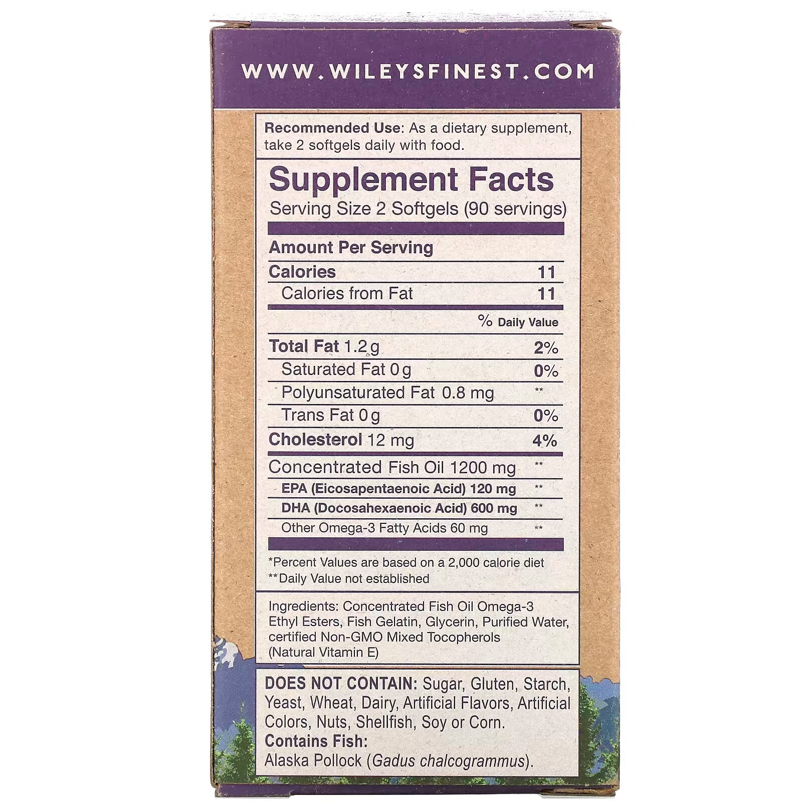 Wiley's Finest, Wild Alaskan Fish Oil, Prenatal DHA, 600 mg, 180 Fish Capsules