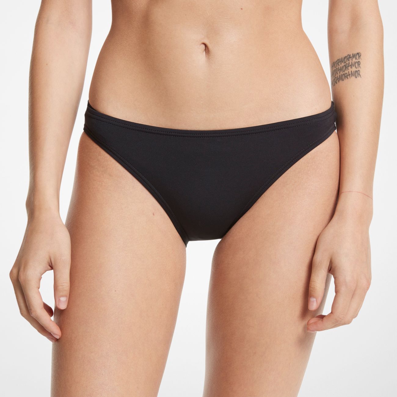 Michael Michael Kors Stretch Nylon Bottom Bikini Bottom, Black