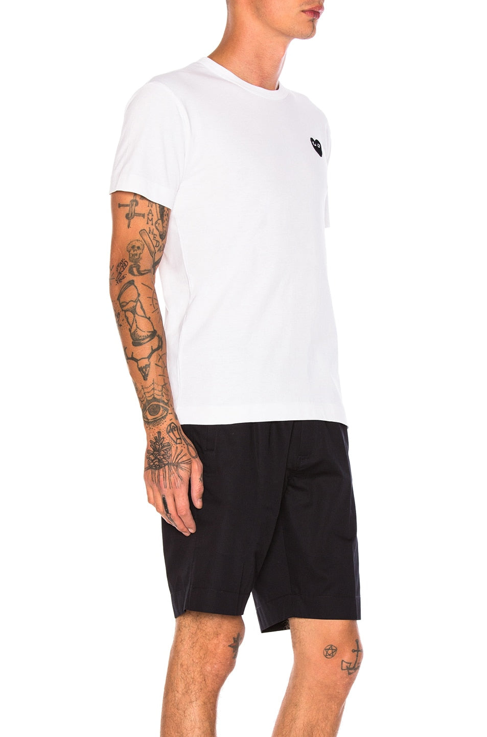 T-shirt Comme des Garçons Cotton With Black Emblem, white