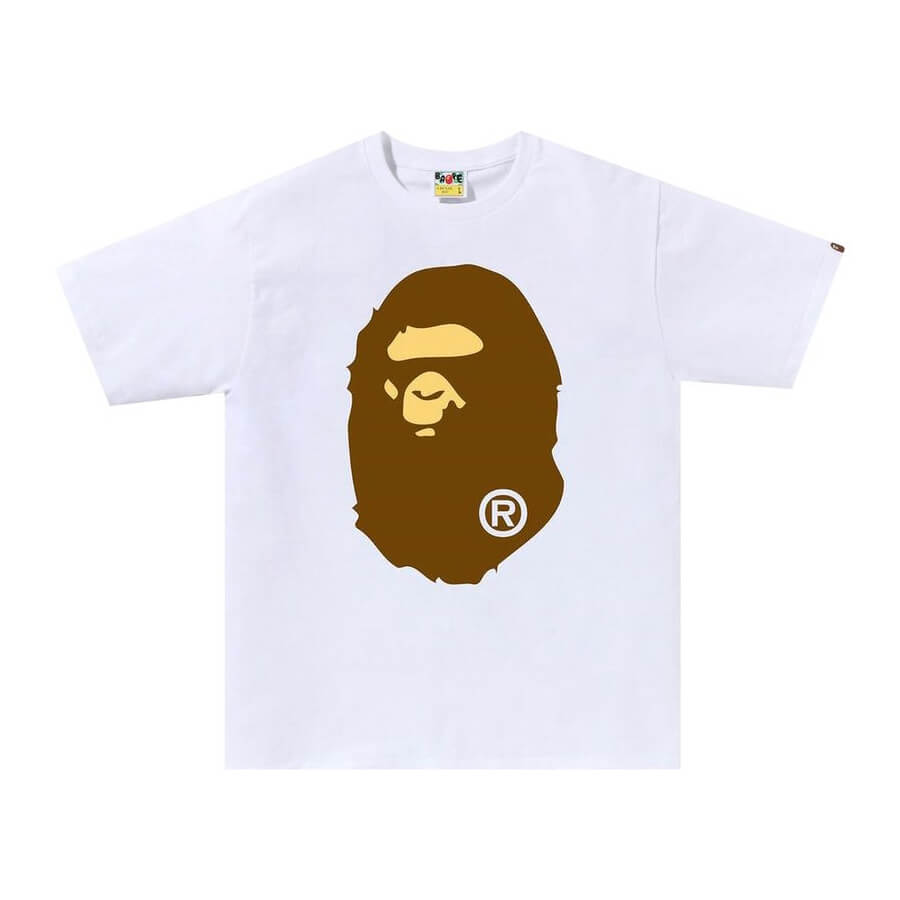 تي شيرت BAPE Big Ape Head باللون الأبيض