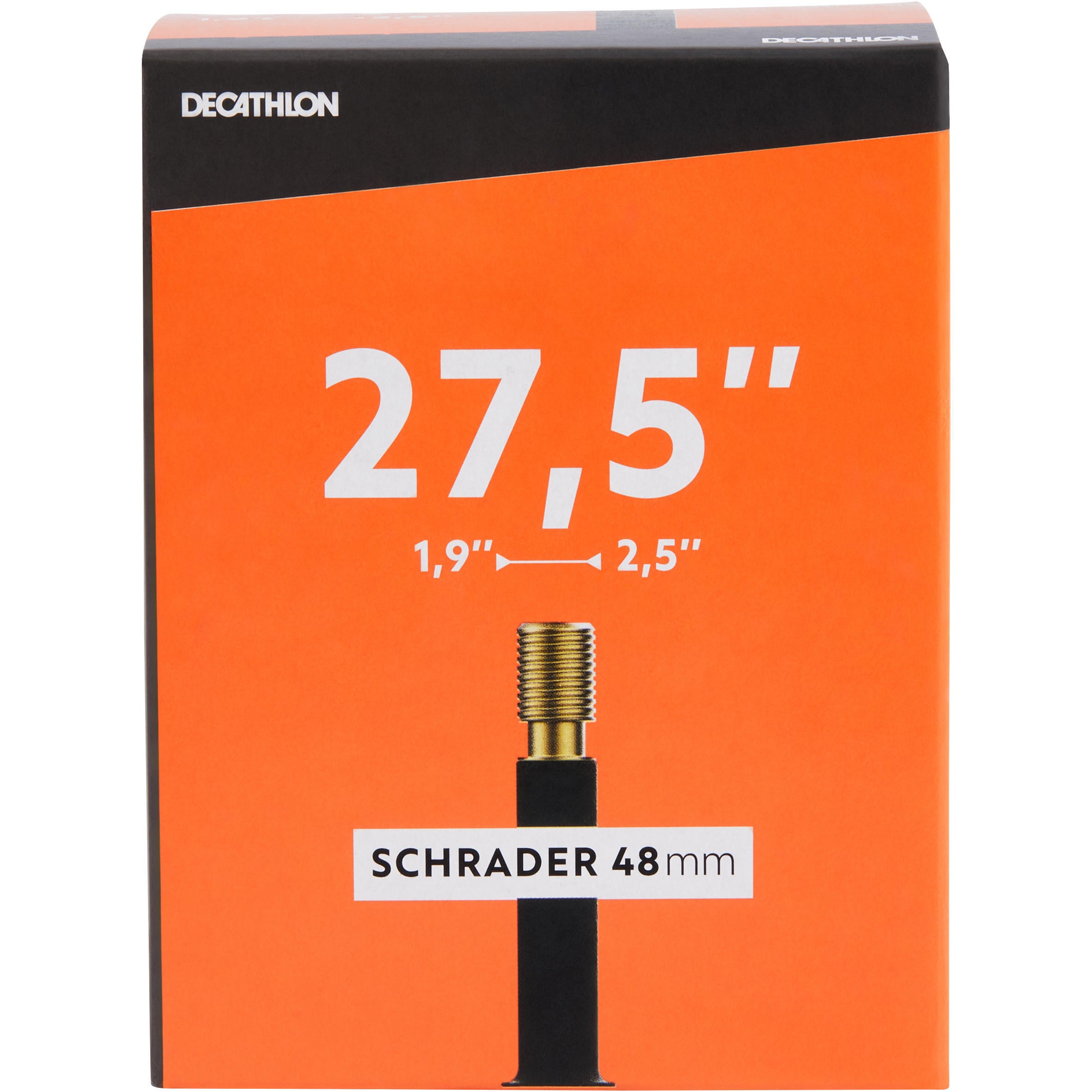 غرفة 27.5 بوصة عرض 1.9-2.5 مع صمام 48 مم SCHRADER Decathlon