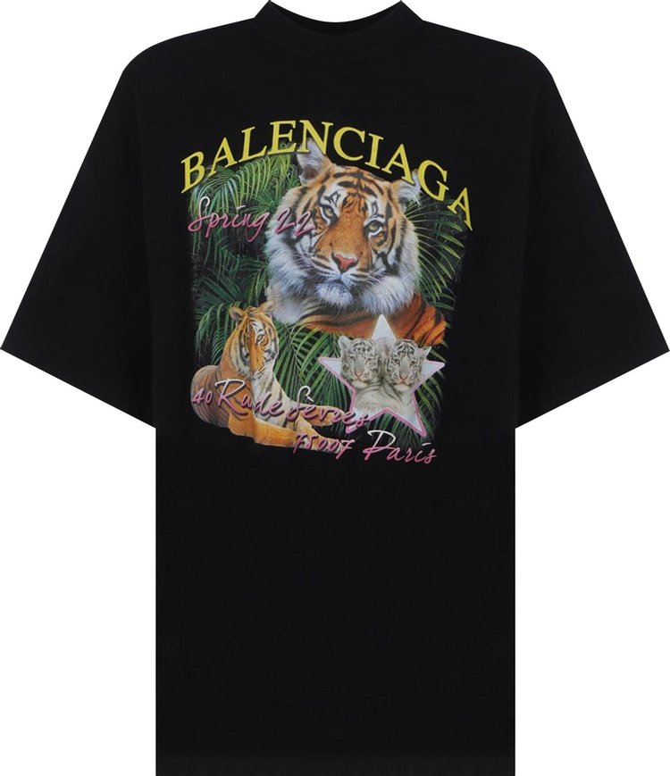 تي شيرت Balenciaga Worn Out T-Shirt "أسود"، أسود