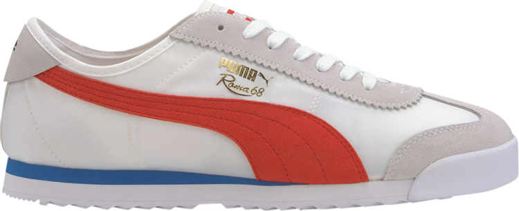 حذاء رياضي Puma Roma 68 نايلون عالي المخاطر باللون الأحمر والأبيض