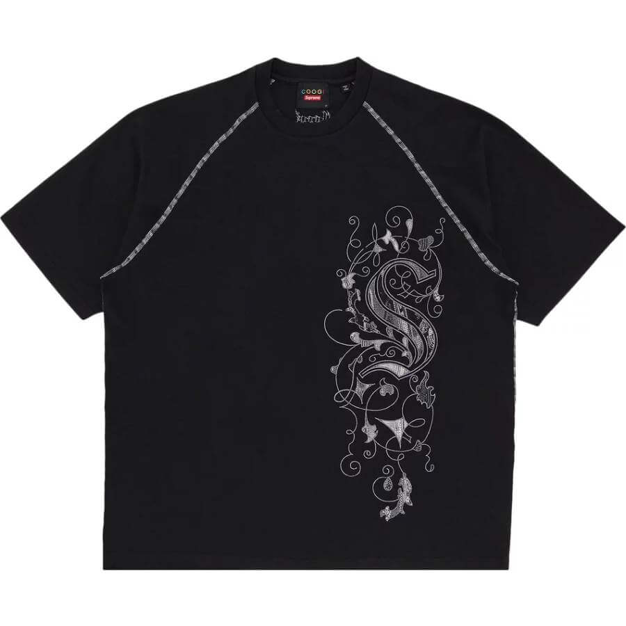 Supreme x Coogi Raglan Short-Sleeve T-Shirt, Black