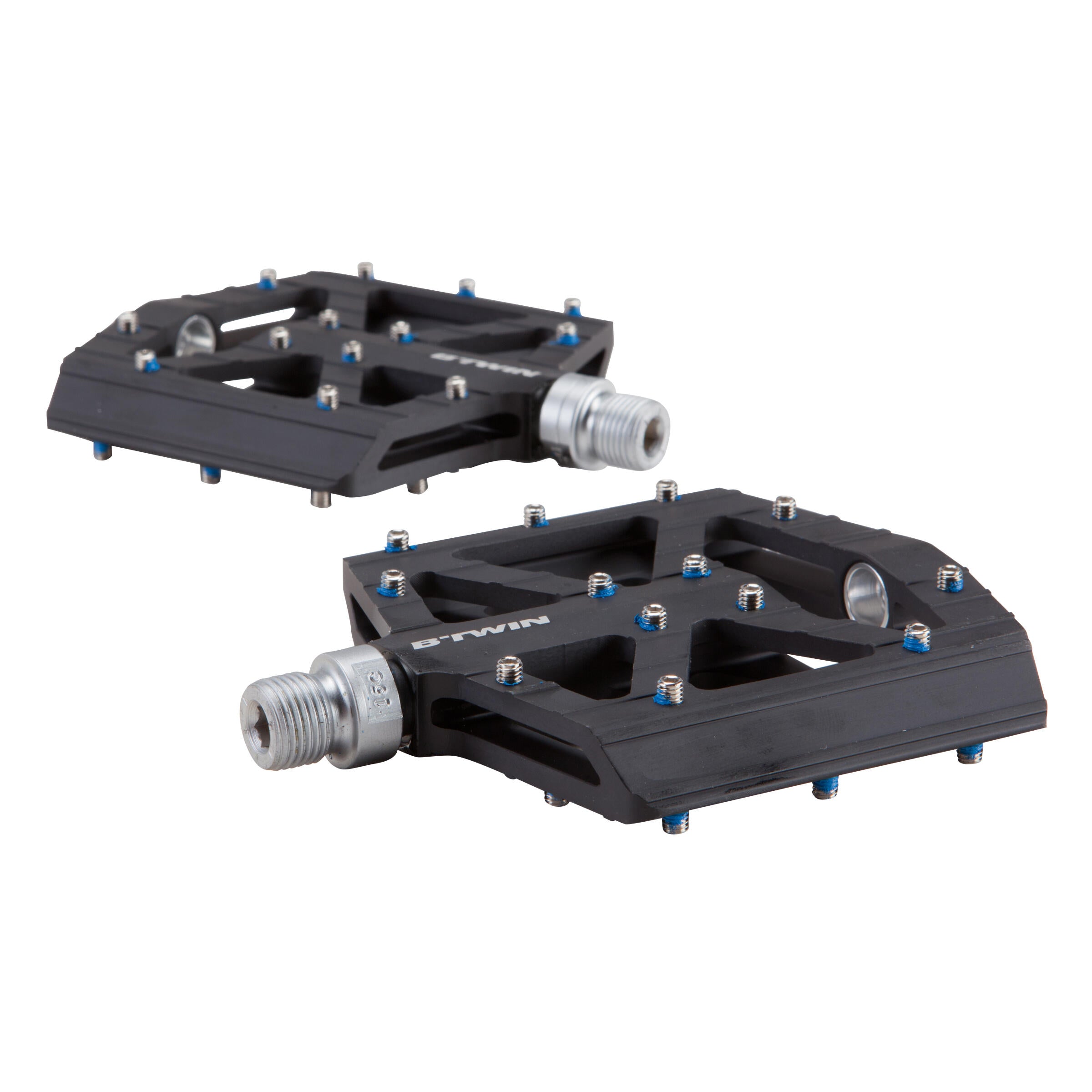 Mountain Bike Pedals Flat Black/Blue 900 Rockrider