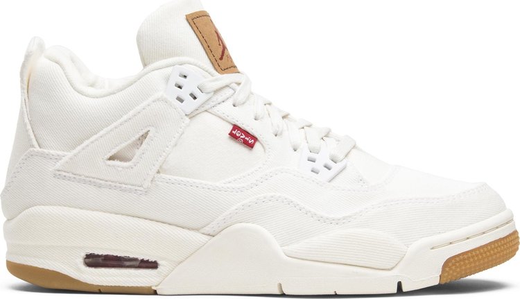 Levis x Air Jordan 4 Retro GS White Denim sneakers, white