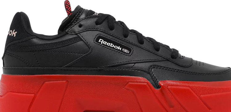 حذاء رياضي Cardi bx wmns club c 'black vector red' من Reebok باللون الأسود