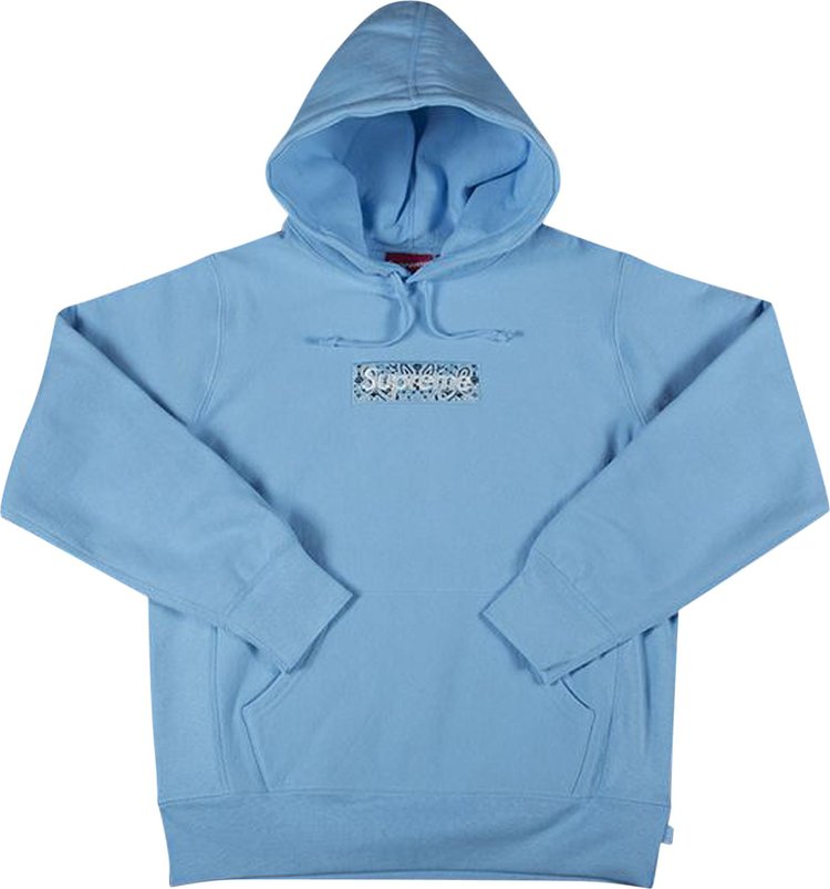 Supreme Bandana Box Logo Hooded Sweatshirt 'Light Blue', blue