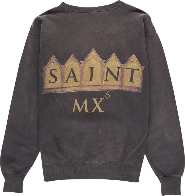 سويت شيرت Saint Michael Face Crewneck 'Black'، أسود