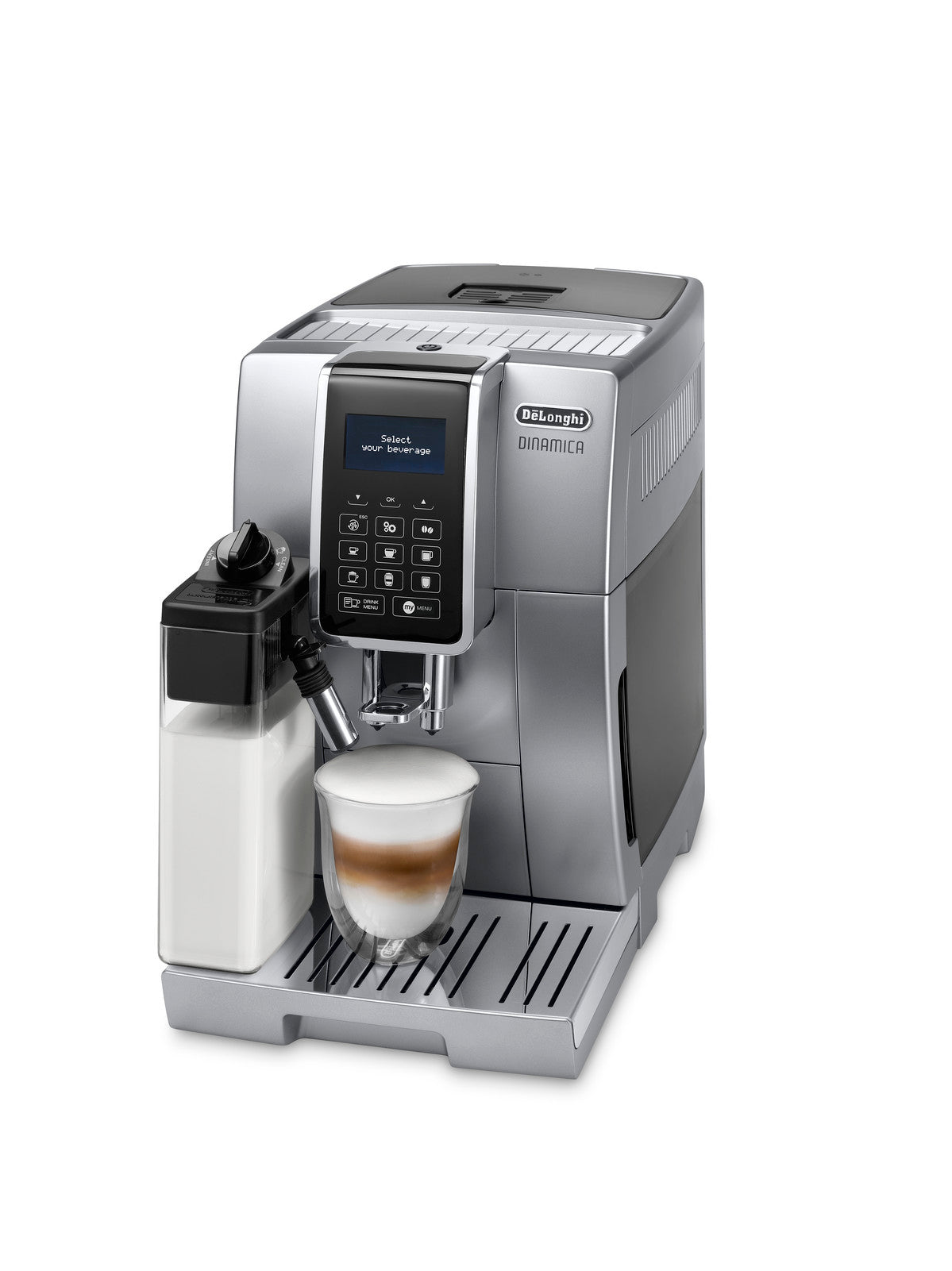 Automatic coffee machine DeLonghi Dinamica ECAM350.75, silver