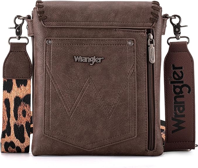 Women's Wrangler Western Guitar Strap Bag, Chocolate