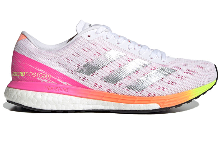 adidas Adizero Boston 9 White Screaming Pink Women's Sneakers