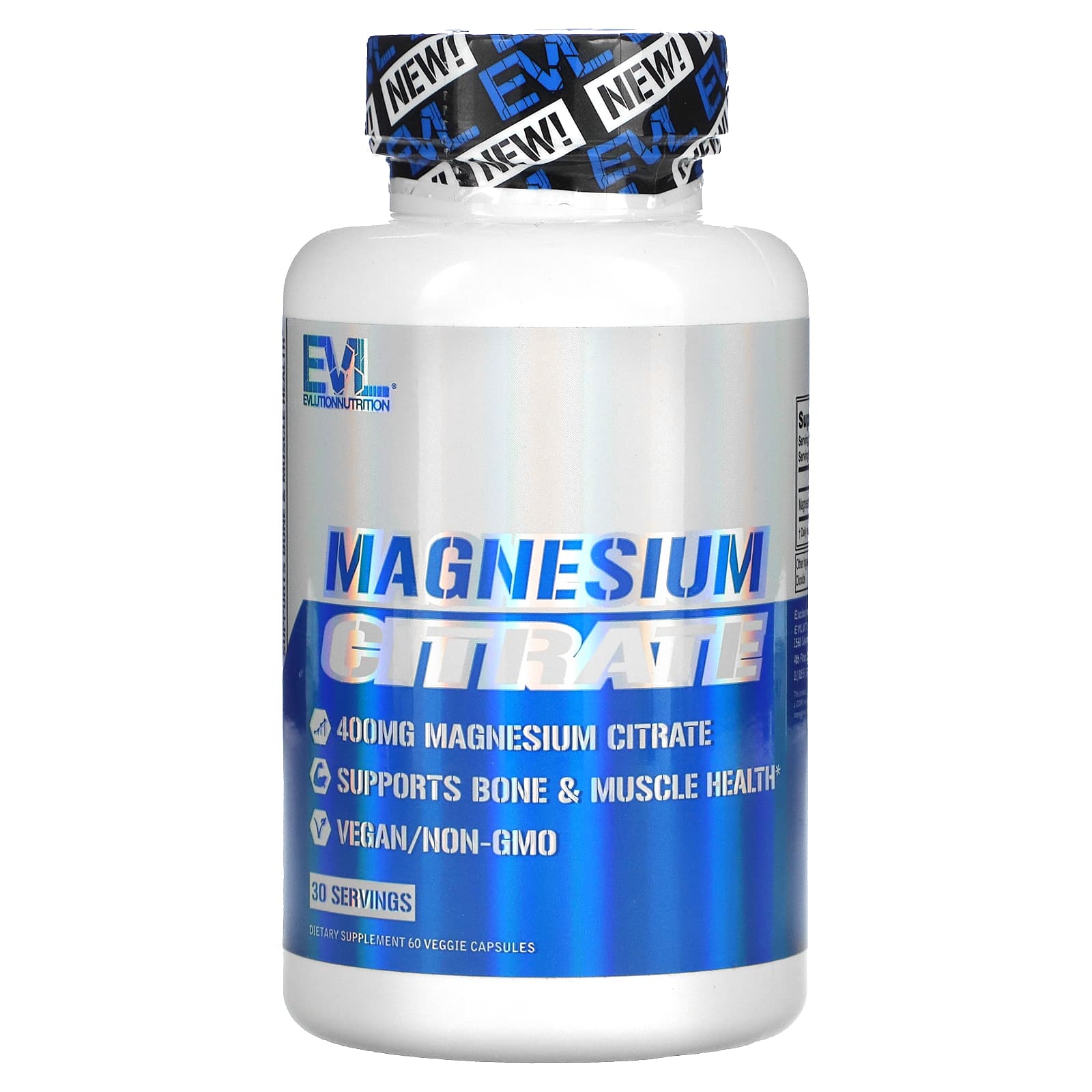 EVLution Nutrition Magnesium Citrate, 60 Capsules