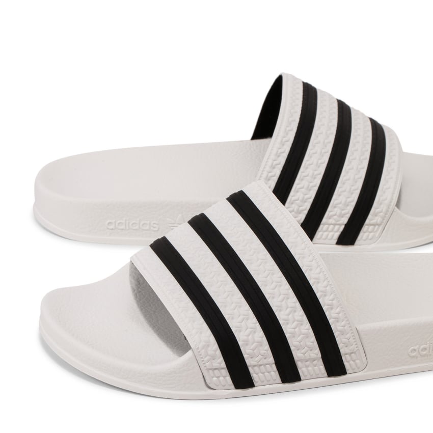 Women's Adidas Adilette slides, white/black