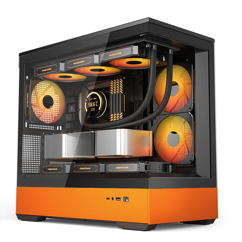 Aigo Xing Canlan Case, Mini Tower, Black/Orange