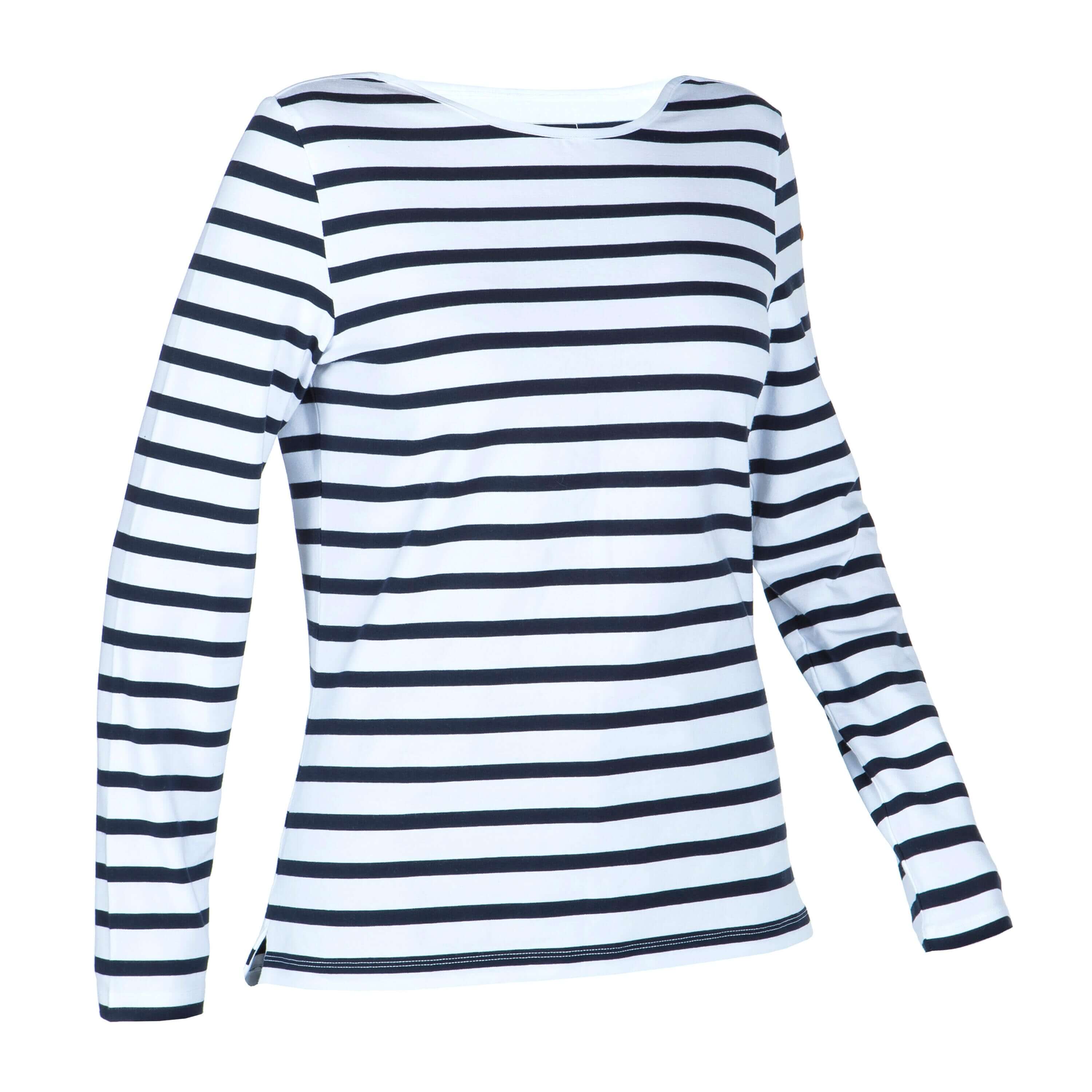 Sailing shirt with long sleeves women's Tribord 100, white/black blue