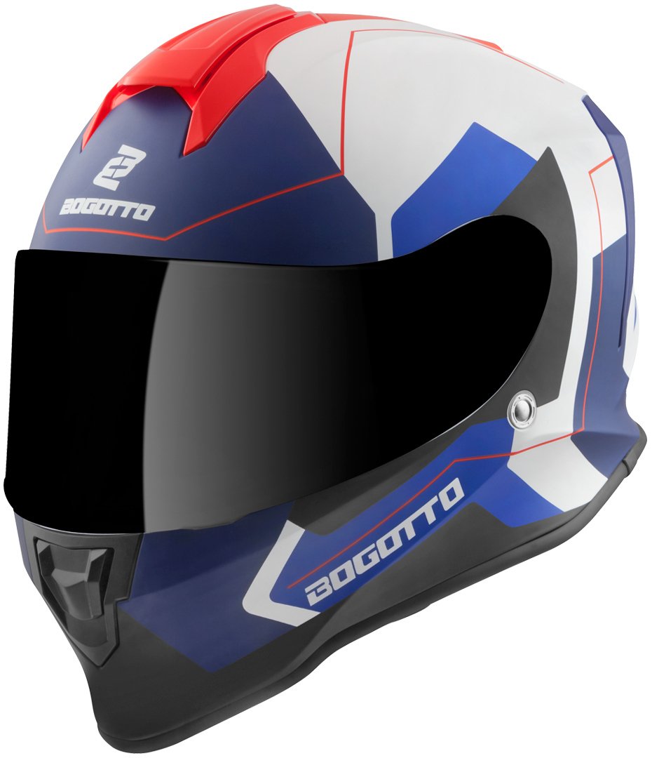 Bogotto V151 Sacro Helmet with Logo, White/Blue/Red