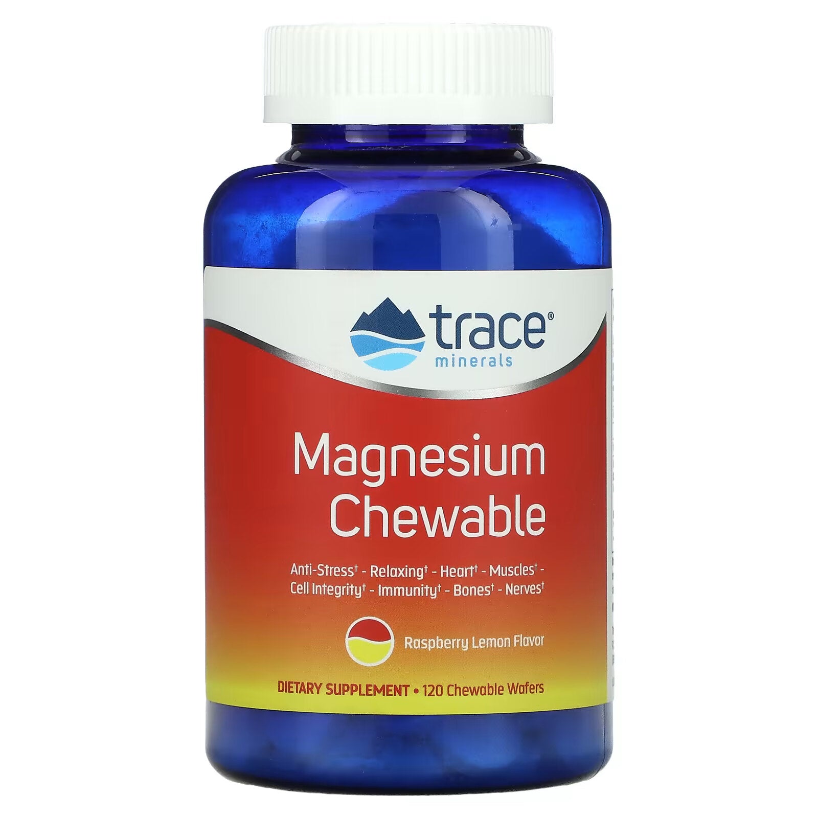 Trace Minerals Magnesium Chewables, Raspberry & Lemon, 120 Pieces