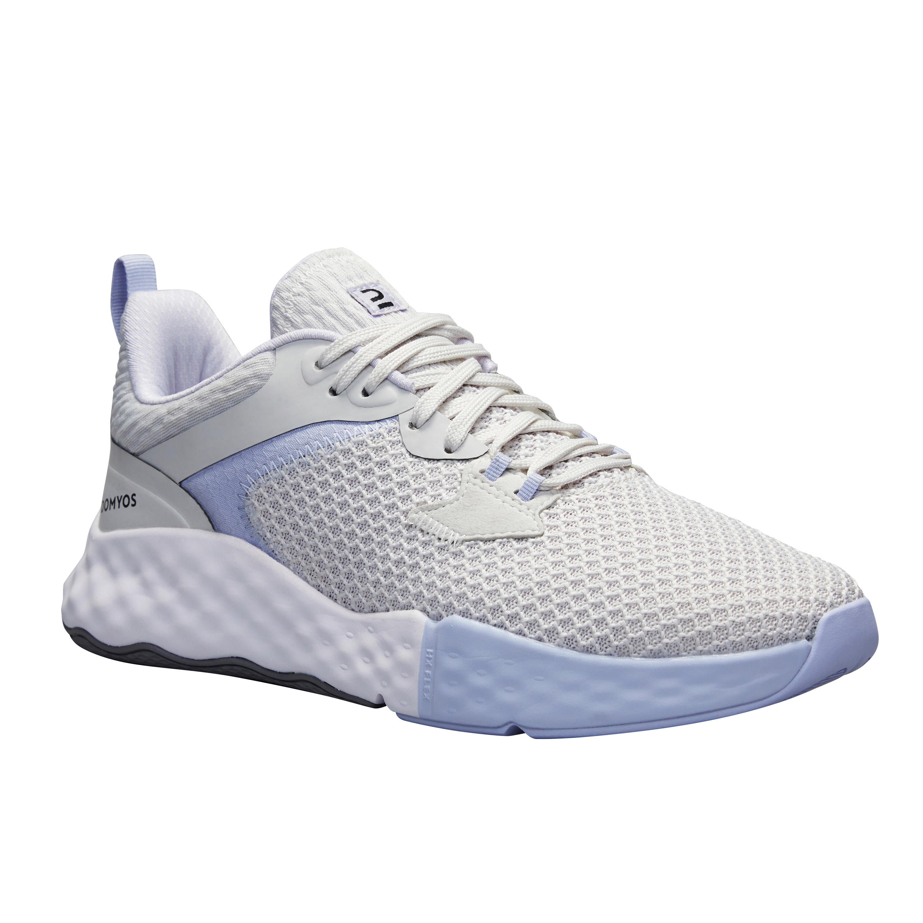 Fitness sneakers - 520 white/blue DOMYOS, misty gray/light blue