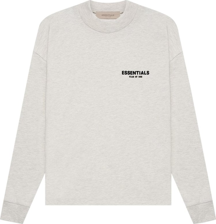 Fear of God Essentials Long-Sleeve Tee 'Light Oatmeal', gray