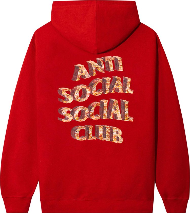 Anti Social Social Club White Picket Fence Hoodie Red