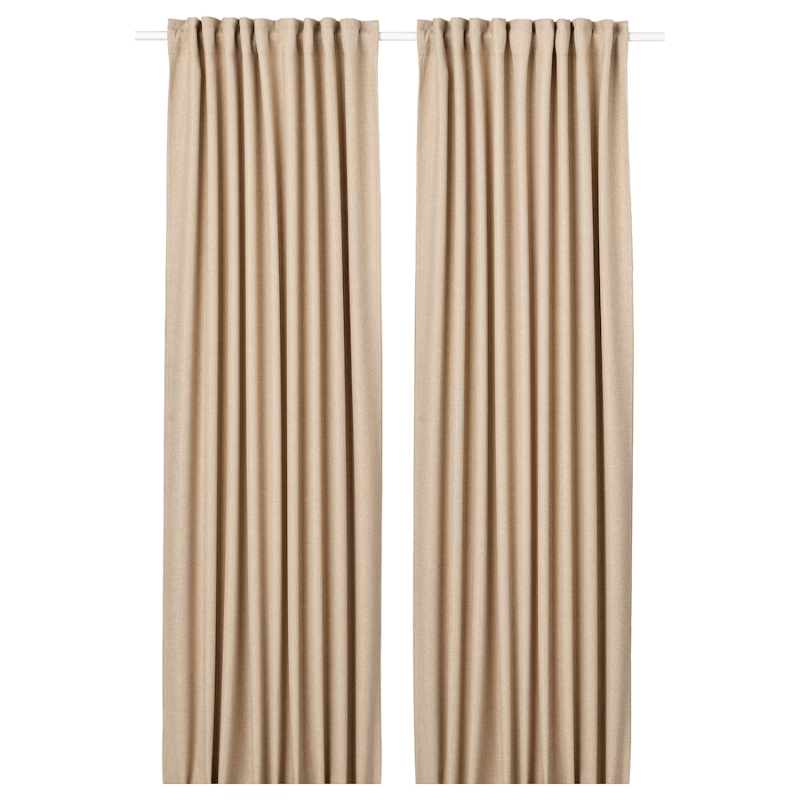 Blackout curtains Ikea Annakajsa 2 pcs, beige