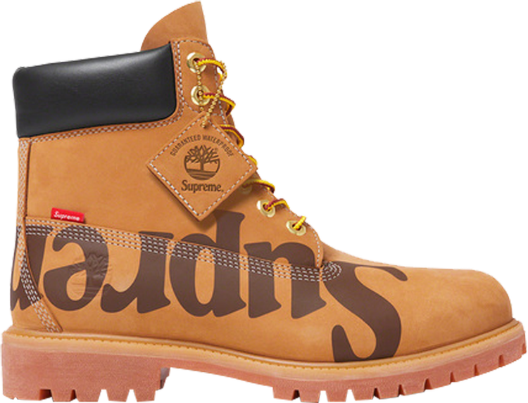 Supreme x 6 Inch Premium Waterproof Boot Big Logo - Wheat, Tan