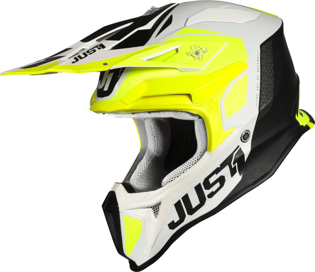 Just1 J18 Pulsar Motocross Helmet, Yellow-Black-White