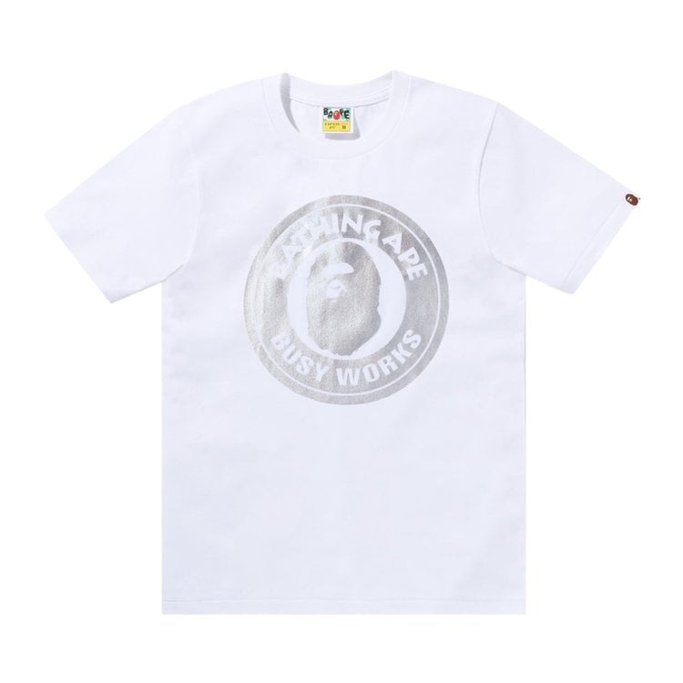 BAPE Hologram Busy Works Tee 'White', White