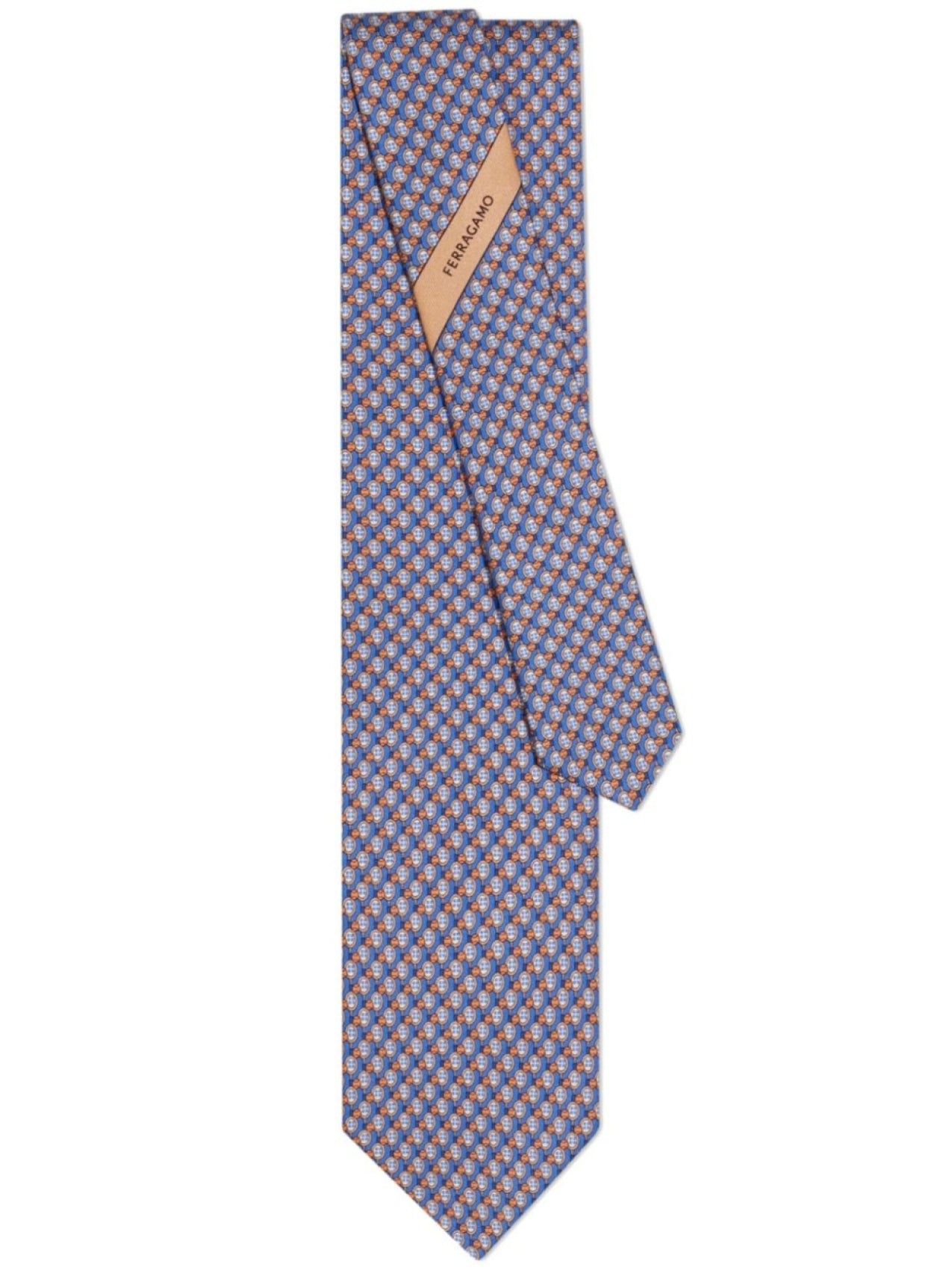 Ferragamo Tennis Print Tie Blue