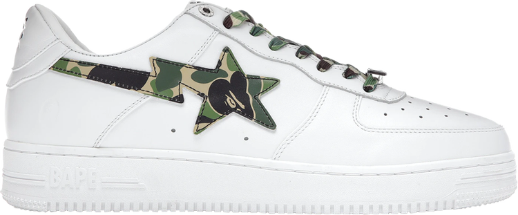 Bapesta Low ABC Camo Sneakers - Green, White