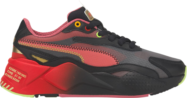 حذاء رياضي Puma Sonic x RS-X Jr Black High Risk Red، أسود