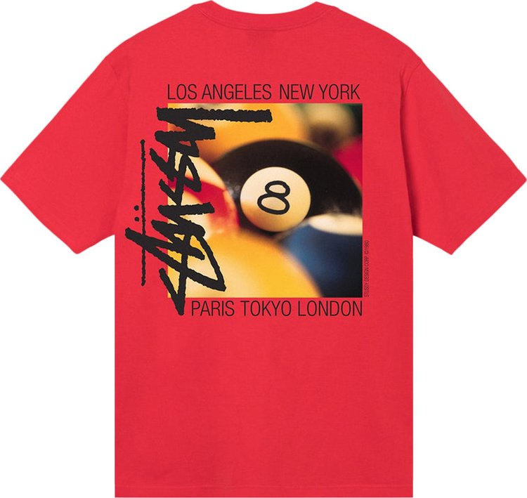 Stussy Billiards Tee 'Red', red