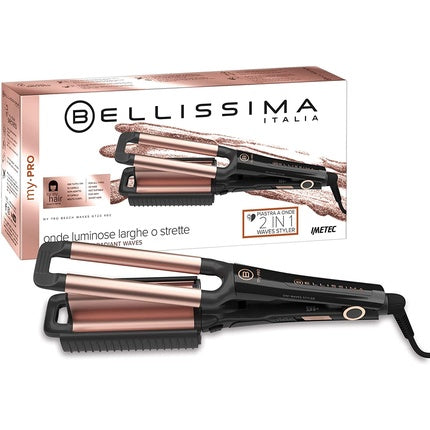 Bellissima My Pro Beach Waves GT20 400 Hair Straightener with Ceramic Coating and 3 Temperature Settings - Black , Imetec