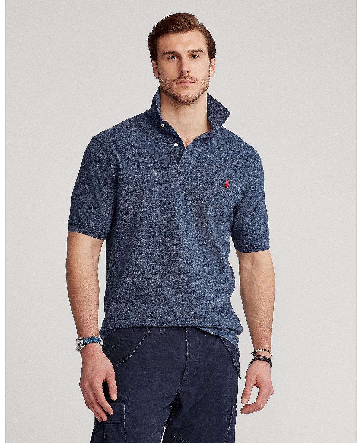 Polo Ralph Lauren Men's Cotton Mesh Polo Shirt, Regular Fit Plus Size , multi